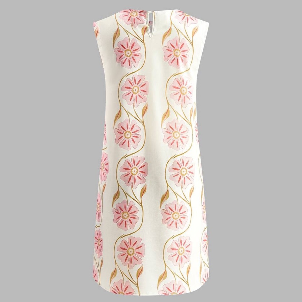 NWT Commense Romantic Floral Print Short Dress Sz M White/Pink (CM1) - Picture 10 of 10